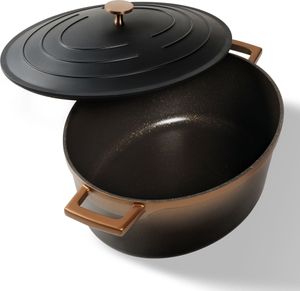 STONELINE® Cocotte Bräter Oval 32x25 cm Roségold | mit Deckel
