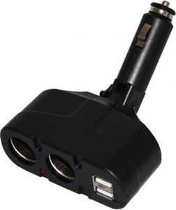 OTB KFZ-Adapter / Verteiler Zigarettenanzünder - Stecker auf 2x Kupplung + USB