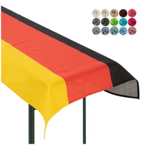 heimtexland ® Tischdecke Bierzeltgarnitur Biertischdecke Garten Tischdeko Fußball EM WM Typ861 Deutschlandflagge 90x240 cm