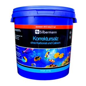 Silbermann Korrektursalz ohne Karbonat und Calcium, 0 KH für Meerwasseraquarium, Riffaquarium, in verschiedenen Größen (20 kg Eimer)