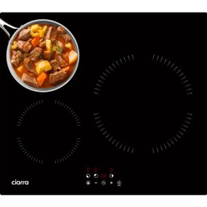 Indukční varná deska CIARRA Vestavná indukční deska se 3 zónami a 9 stupni časovače 5600 W VM3BIH-A