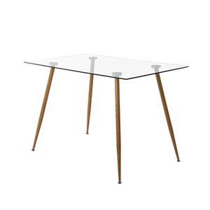 H.J WeDoo Glas Tisch Quadratischer Glastisch Esszimmertisch Küchentisch 4-6 Personen 110x70cm
