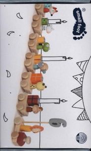 small foot Geburtstagszug mit Tieren aus Holz, 6 Holz-Waggons für Kerzen, liebevoll verziert mit Filzdetails, 12347
