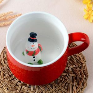 3D Weihnachtsschneemann Kaffee Tasse,Süße Rot Tassen Weihnachten Becher Kaffee Espresso Teetasse,Weihnachten Geburtstag Geschenke Porzellan Weihnachtsgeschirr
