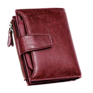Brieftasche Geldbörse RFID Schutz Echtem Leder Geldbeutel Vertikale, mit 14 Kartenschlitz, 1 Reißverschluss-Münztasche