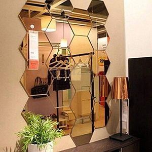 Wandaufkleber,Spiegelfliesen,Spiegel Wand,3D,Acryl,(12 Stück)