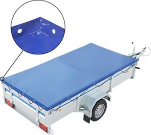 ProPlus Anhänger Flachplane Blau mit Gummigurt 2075x1140x50mm Neu &