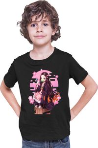 Demon Nezuko Sunshine Kinder T-shirt Demon Slayer Kimetsu no Yaiba Anime Manga Comics Japan Animation, 12-13 Jahr - 152 / Schwarz