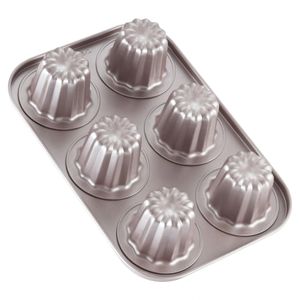 CHEFMADE Backform für 6 Cannéles - Minikuchen-Form Backform für Gebäck Backblech für Kuchen Muffins Canneles - antihaft- & silikonbeschichtete Kuchenform klein Backblech