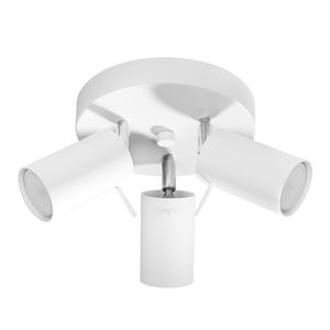 SOLLUX lighting Ring 3P Deckenleuchte, minimalistisches und modernes Design, verstellbarer Arm und Richtung De The Light | Austauschbare GU10 Birne, 3 x 40 W | Stahl, Weiß, 20 x 20 x 18 cm