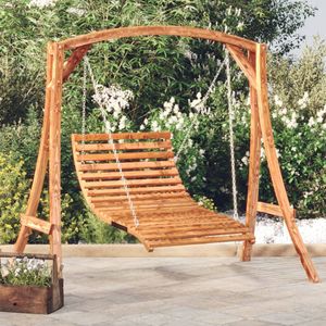 Espar Hollywoodschaukel Massivholz Fichte mit Teak-Finish -