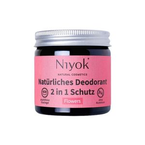 Niyok 2 in 1 anti-transpirante Deocreme - Flowers 40ml, Frauen, Antitranspirant, Creme-Deo, Topf, 40 ml, Universalhülle