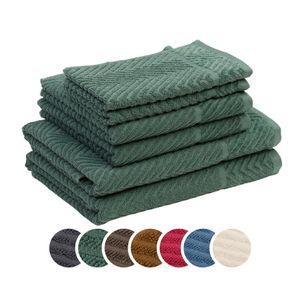 sleepling liebling Frottier Set Fischgrät, je 2 x Handtücher 50 x 100 cm, Duschtücher 70 x 140 cm, Gästetücher 30 x 50 cm, saugstark, jade