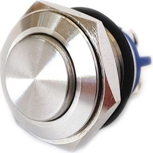 Vollmetall Taster Edelstahl 16mm 250V Klingel Drucktaster Türöffner Schalter