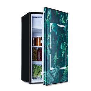 Klarstein CoolArt Kühl-Gefrier-Kombination - Kühlschrank mit 2 Kühl-Ebenen, Design-Front, Thermostat mit 5 Stufen, 0 bis 10 °C, Fassungsvermögen: 79 Liter, Motiv: Wald