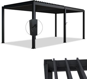 Juskys Lamellendach Tahiti 3x5,9 m - Stahl Pergola stabil & wetterfest - Anthrazit Juskys Lamellendach Tahiti 3x5,9 m - Stahl Pergola stabil & wetterfest - Anthrazit