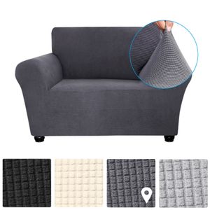 Decdeal Stretch Sofabezug Anti-Slip Soft Couch Sofabezug Waschbar fuer Wohnzimmer Kinder Haustiere 1 Sitz Dunkelgrau