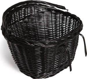 Plumbike Weidenkorb für Fahrrad - Vorne Rattan Korb 35x41x29 cm Schwarz