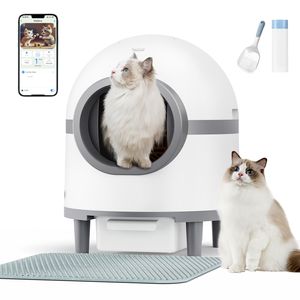 Selbstreinigende Katzentoilette Automatisch Katzenklo mit APP-Steuerung/Geruchsbeseitigung Große Kapazität