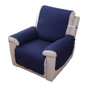Sesselschoner 1 Sitzer Relaxsessel Universal Reversibel Gesteppte Gepolsterter Sofaschutz Sesselauflage Sofaüberwurf, Blau