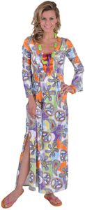 M212159-132-S-A bunt Damen Hippie Kleid lang Hippykleid Gr.S