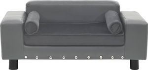 vidaXL Pohovka pre psov šedá 81x43x31 cm Plyš a umelá koža