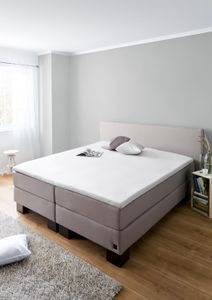 Schiesser Topper-Spannbettlaken Jersey-Elasthan, Baumwolle , Farbe:Weiß, Größe:180 cm x 200 cm