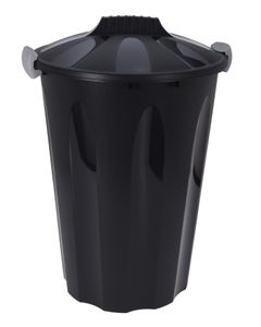 Universal Maxitonne mit Deckel 40 L - schwarz - Kunststoff Allzweck Tonne Mülltonne Regentonne Abfalleimer