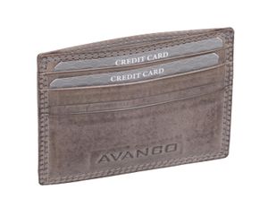 flache Leder Kreditkartenhülle grau Kartenetui EC-Kartenhülle