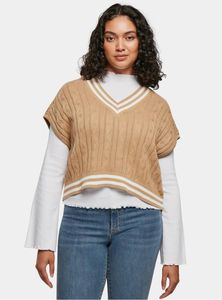 Urban Classics - Damen Cropped College Strickpullunder UNIONBEIGE L