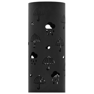 vidaXL Stojan na dáždniky Umbrella Motif Steel Black