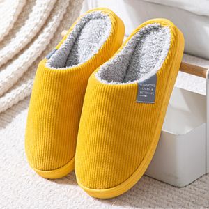 Hausschuhe Damen Plüsch hausschlappen, Warme Pantoffeln Damen Herren Slippers, Unisex Weiche hauslatschen für Herbst und Winter, gelb, 38-39