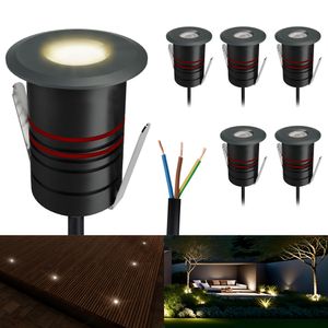 JAVO Mini LED Bodeneinbauleuchte für Außen IP67 in anthrazit rund 230V warmweiß, Stückzahl:1er Set