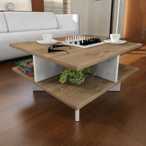 Couchtisch Weiß - Walnussbraun Hamton ""