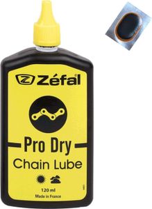 Zefal Pro Dry Lube Kettenöl Schmiermittel Trocken - 120 ml (Grundpreis 74,90 EUR/1 L) Fahrradkettenöl Fahrradöl inkl. Schlauchflicken