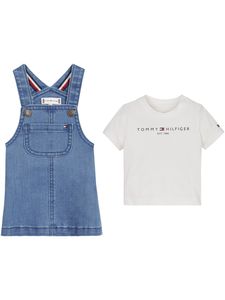Tommy Hilfiger Baby T-Shirt + Kleid Baby Girl Dungafree SET Blau, Größe:86