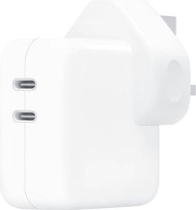 Apple Oryginalny zasilacz USB-C UK - Ładowarka - Podwójny port USB-C - 35 W - Wtyczka dla Wielkiej Brytanii