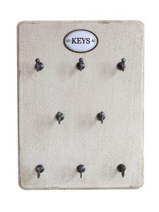 Großes Schlüsselbrett Keys Shabby Stil 8 Haken Hakenleiste Schlüssel Dekoration