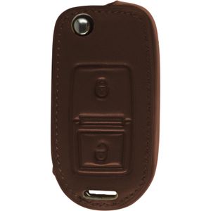 PhoneNatic Echtleder Classic Schlüssel Hülle kompatibel mit der  VW 2-Tasten Fernbedienung in braun Klappschlüssel 2-Key