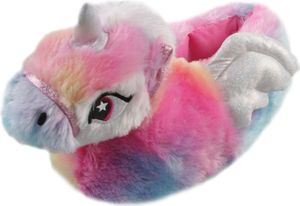 SAM's Uni Hausschuhe Einhorn Belinda , Regenbogen - Mehrfarbig Silber, 37/39
