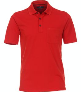 Casamoda Sport Polo Shirt Rot Kurzarm Normal Geschnitten Kragen mit 3-Knopf Ausschnitt 55% Baumwolle, 45% Polyester Größe L