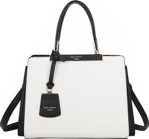 Gallantry, Schicke Handtasche mit Verschluss & Riemen, Weiß