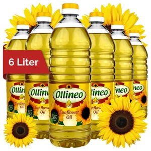 6L Sonnenblumenöl Ollineo Sunflower Oil - 6 x 1000ml Speiseöl Pflazenöl