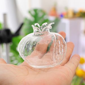 2Pcs Mini Granatapfel Glas Vase Handgemachte Blume Topf Hydrokultur Blume Handwerk
