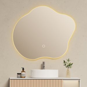 Lustro łazienkowe EMKE LED 60 x 50 cm Lustro łazienkowe z powłoką przeciwmgielną, 3 kolory światła Nieregularne lustro łazienkowe, ściemniane lustro ścienne z funkcją pamięci Lustro łazienkowe EMKE LED 60 x 50 cm Lustro łazienkowe z powłoką przeciwmgielną, 3 kolory światła Nieregularne lustro łazienkowe, ściemniane lustro ścienne z funkcją pamięci