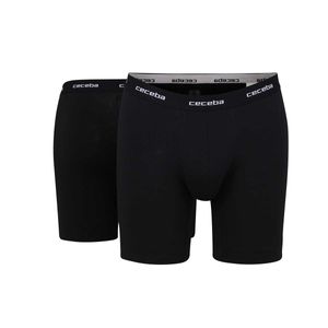 CECEBA Herren Shorts, 2er Pack - Boxershort, Long Boxer, Basic, Baumwolle, M-7XL, einfarbig Schwarz 7XL