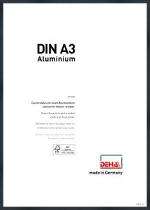 DEHA Aluminium Bilderrahmen Tribeca, 29,7x42 cm (A3), Struktur Schwarz Matt