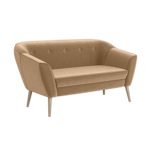 MEBLINI Mini Sofa 2-Sitzer für Wohnzimmer - Mini Lounge für zwei Personen - Küchensofa - Sofa Klein - DORIS - 2 - Beige Samt