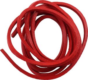 Lederarmband - Lederschnur - Lederband - eckig - rot