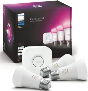 Philips Hue White and Color ambiance Starter-Set: E27 - Smarte Lampe A60 Dreierpack